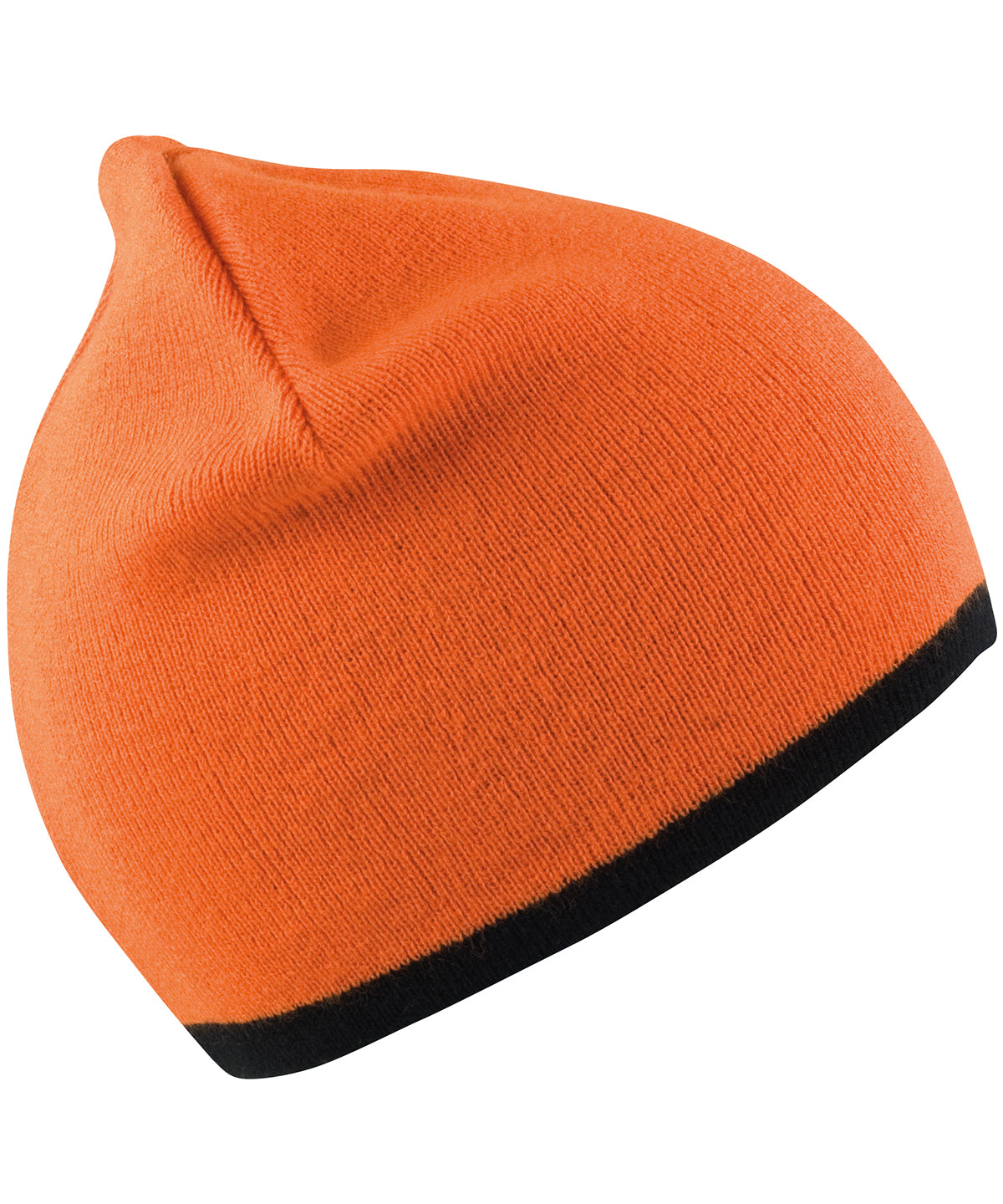 Result Winter Essentials RC046 Reversible fashion fit hat in Bright Orange/Black