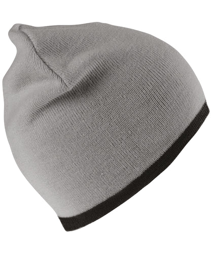 Result Winter Essentials RC046 Reversible fashion fit hat in Grey/Black