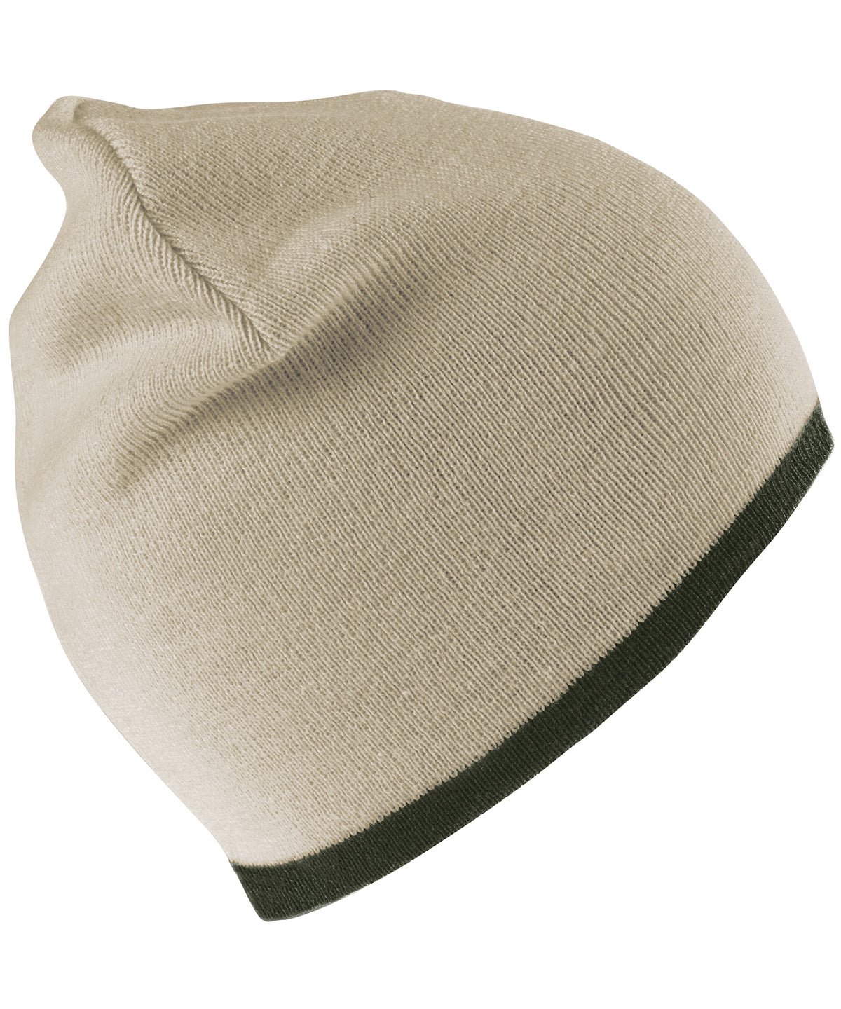 Result Winter Essentials RC046 Reversible fashion fit hat in Stone/Olive