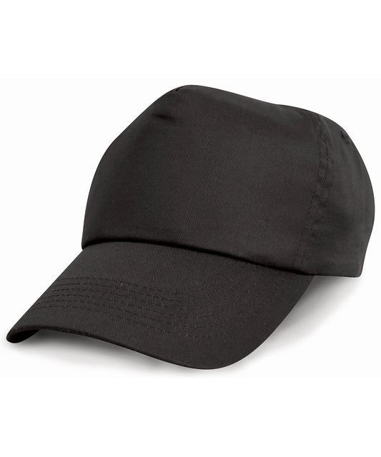 Result Headwear RC05J Junior cotton cap in Black