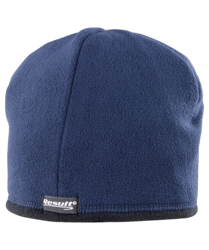 Result Winter Essentials RC142 Reversible microfleece bob hat in Navy/Black