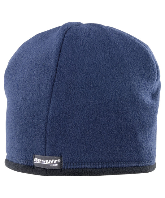 Result Winter Essentials RC142 Reversible microfleece bob hat in Navy/Black
