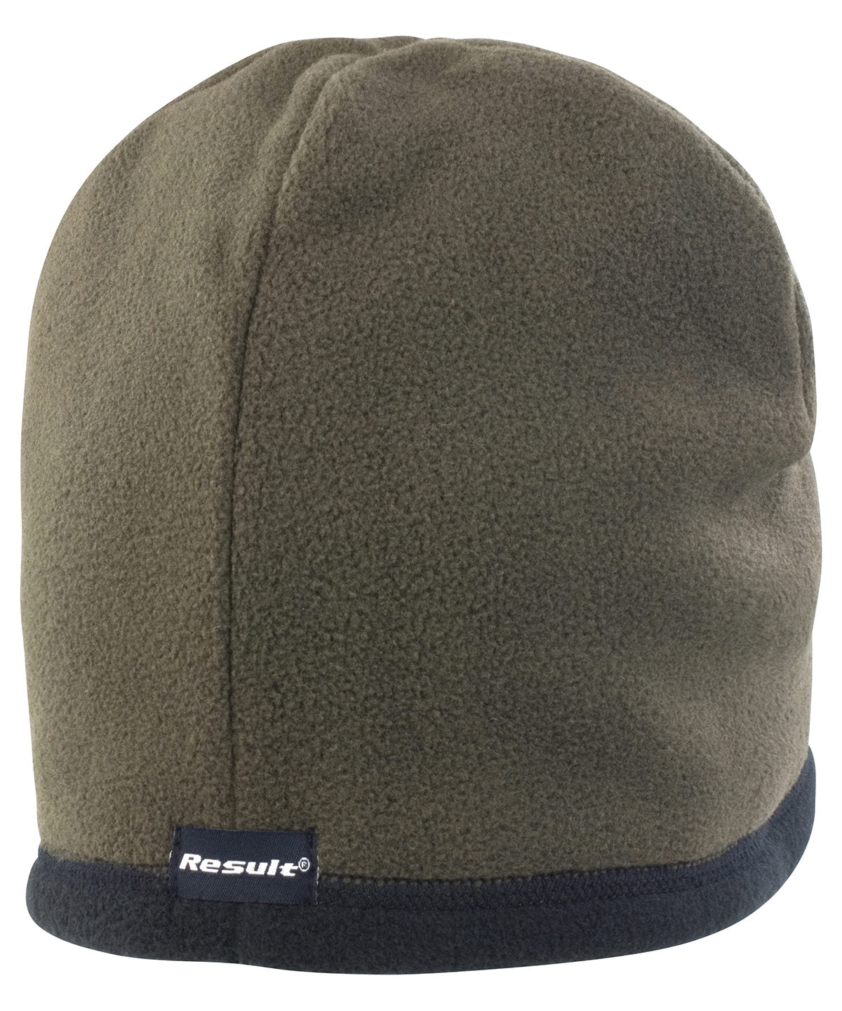 Result Winter Essentials RC142 Reversible microfleece bob hat in Olive/Black