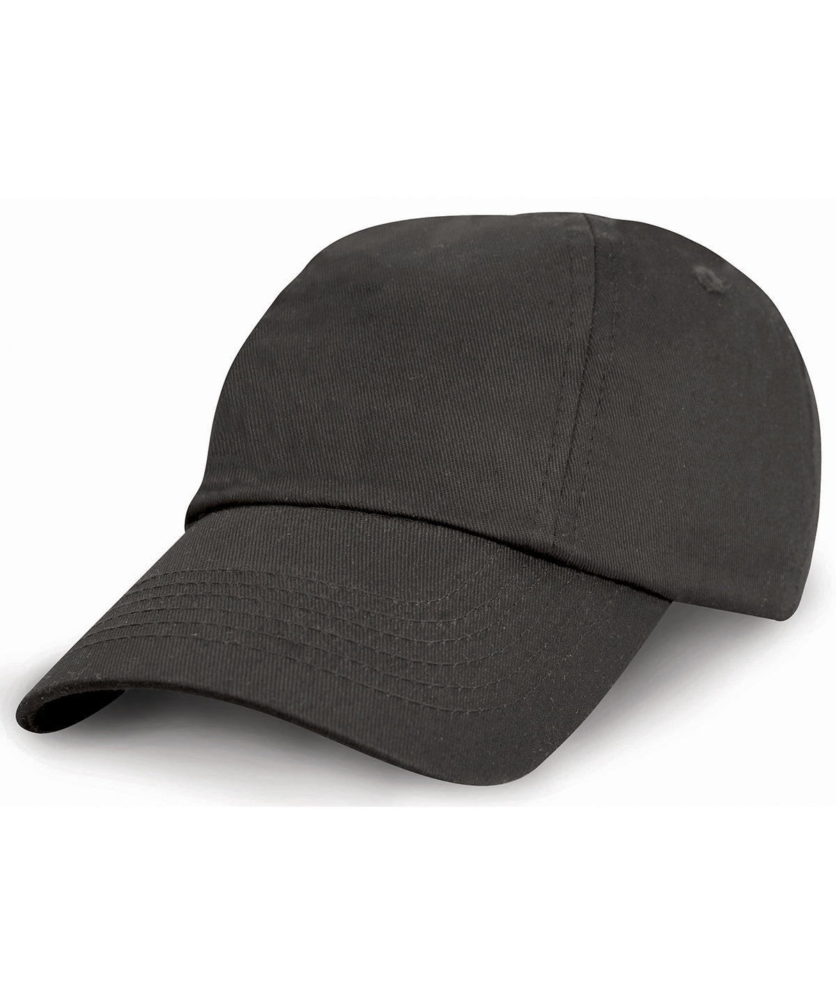 Result Headwear RC18J Junior low-profile cotton cap in Black