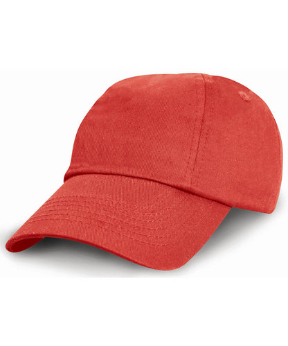 Result Headwear RC18J Junior low-profile cotton cap in Red