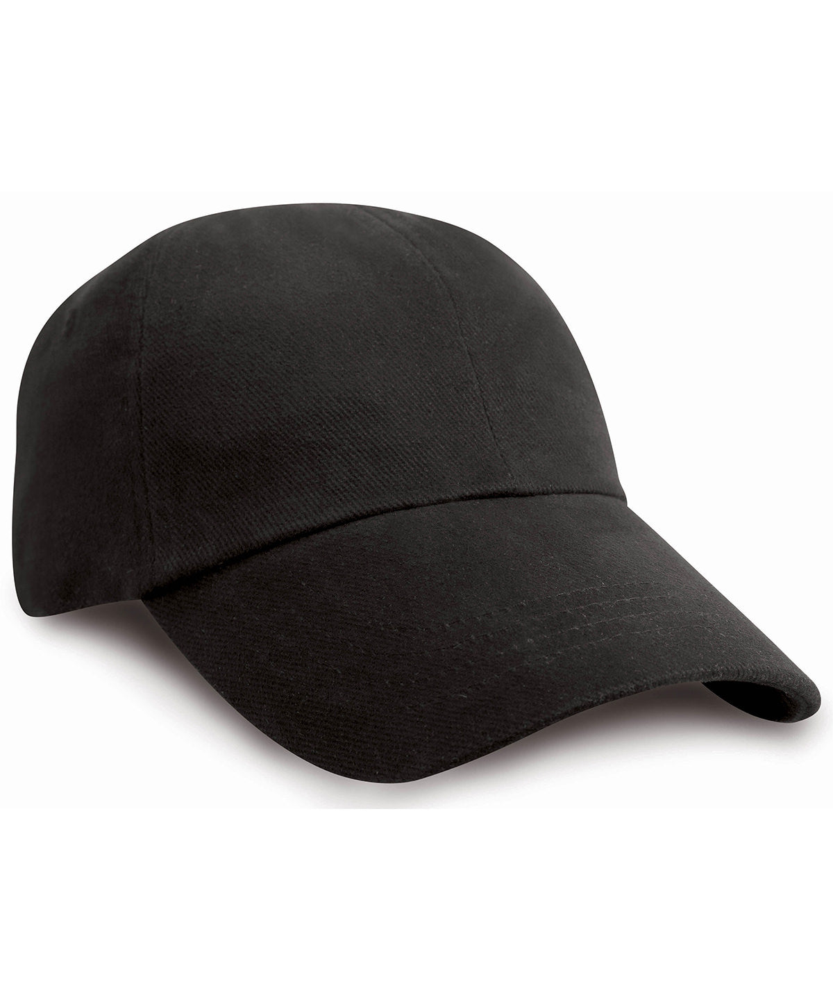 Result Headwear RC24J Junior low-profile heavy brushed cotton cap in Black