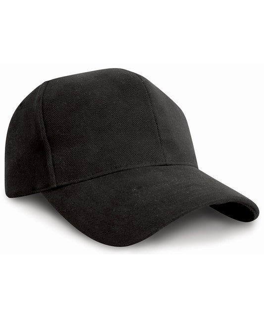 Result Headwear RC25X Pro-style heavy cotton cap in Black