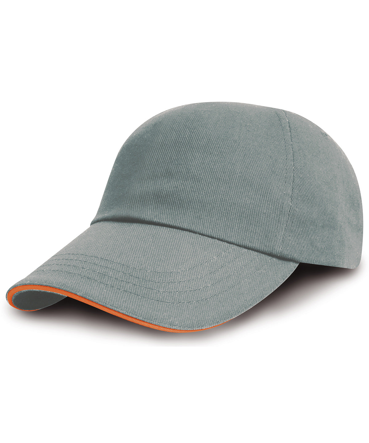 Result Headwear RC50X Brushed coton printers/embroiderers cap with sandwich peak in Heather/Amber