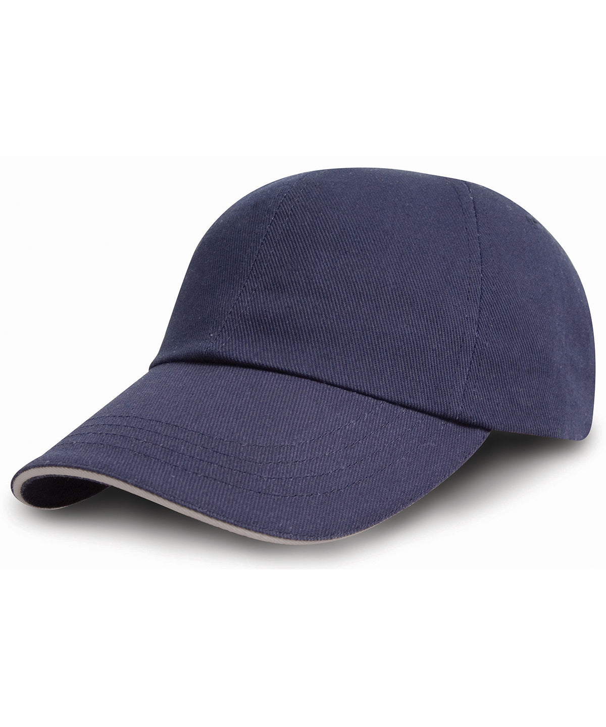 Result Headwear RC50X Brushed coton printers/embroiderers cap with sandwich peak in Navy/Putty