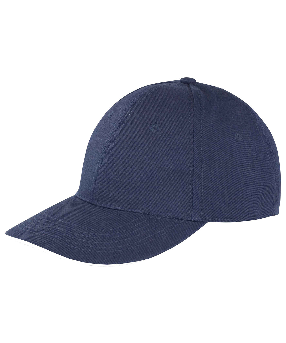 Result Headwear RC91X Memphis brushed cotton low-profile sandwich peak cap in Navy/White