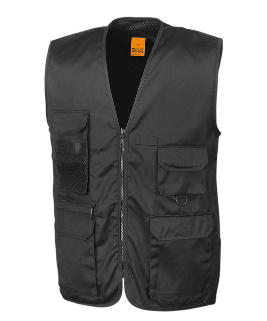 Result Workguard RE45A Adventure safari waistcoat in Black