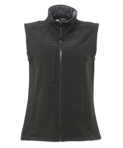 Regatta Professional RG155 Women's Flux softshell bodywarmer in All Black