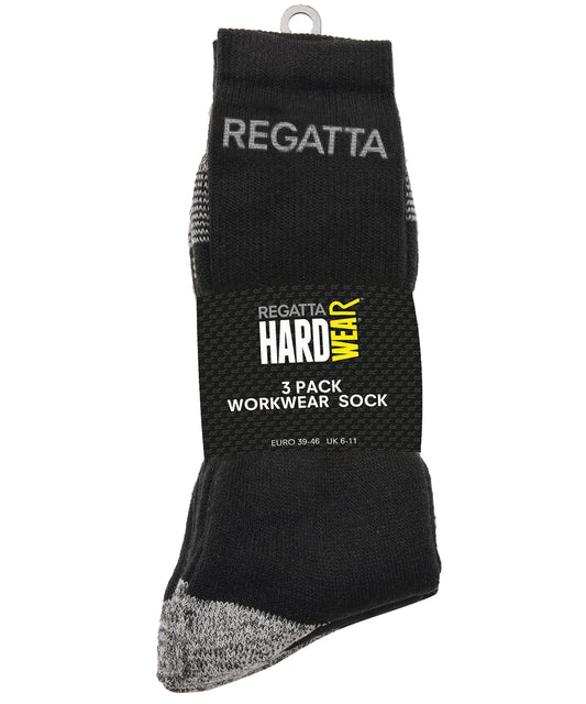 Regatta Professional RG287 3-pack work socks in Black