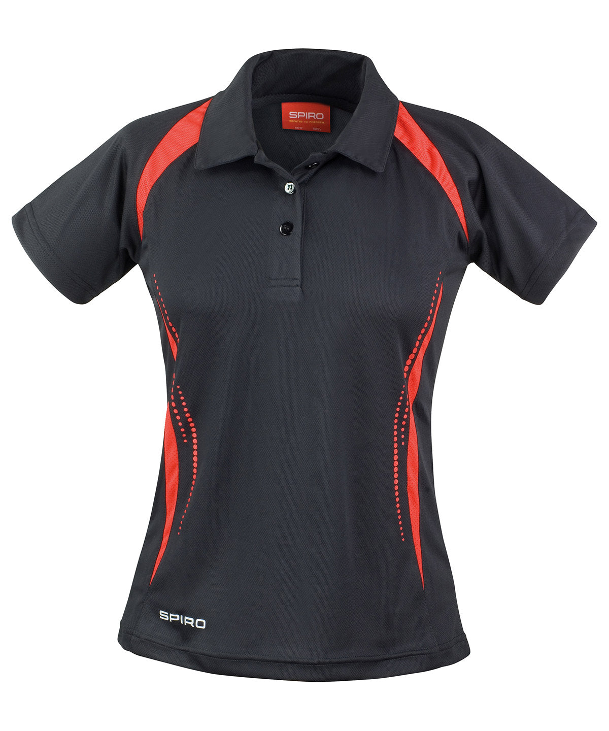 Spiro S177F Women's Spiro team spirit polo in Black/Red
