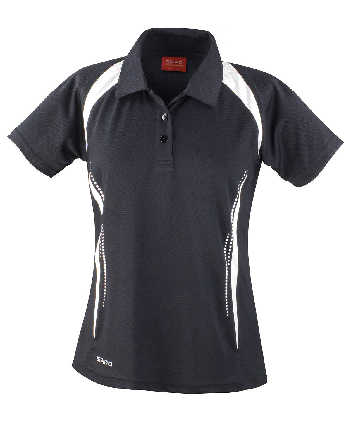Spiro S177F Women's Spiro team spirit polo in Black/White