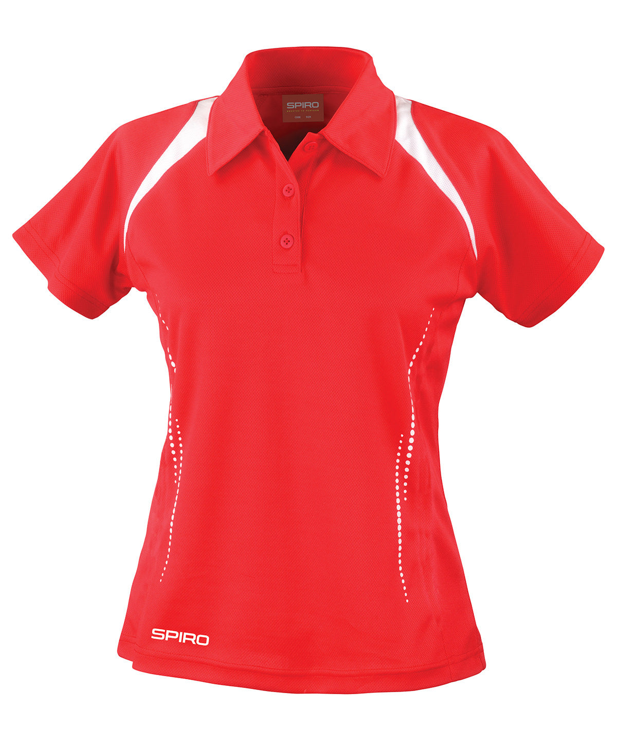Spiro S177F Women's Spiro team spirit polo in Red/White
