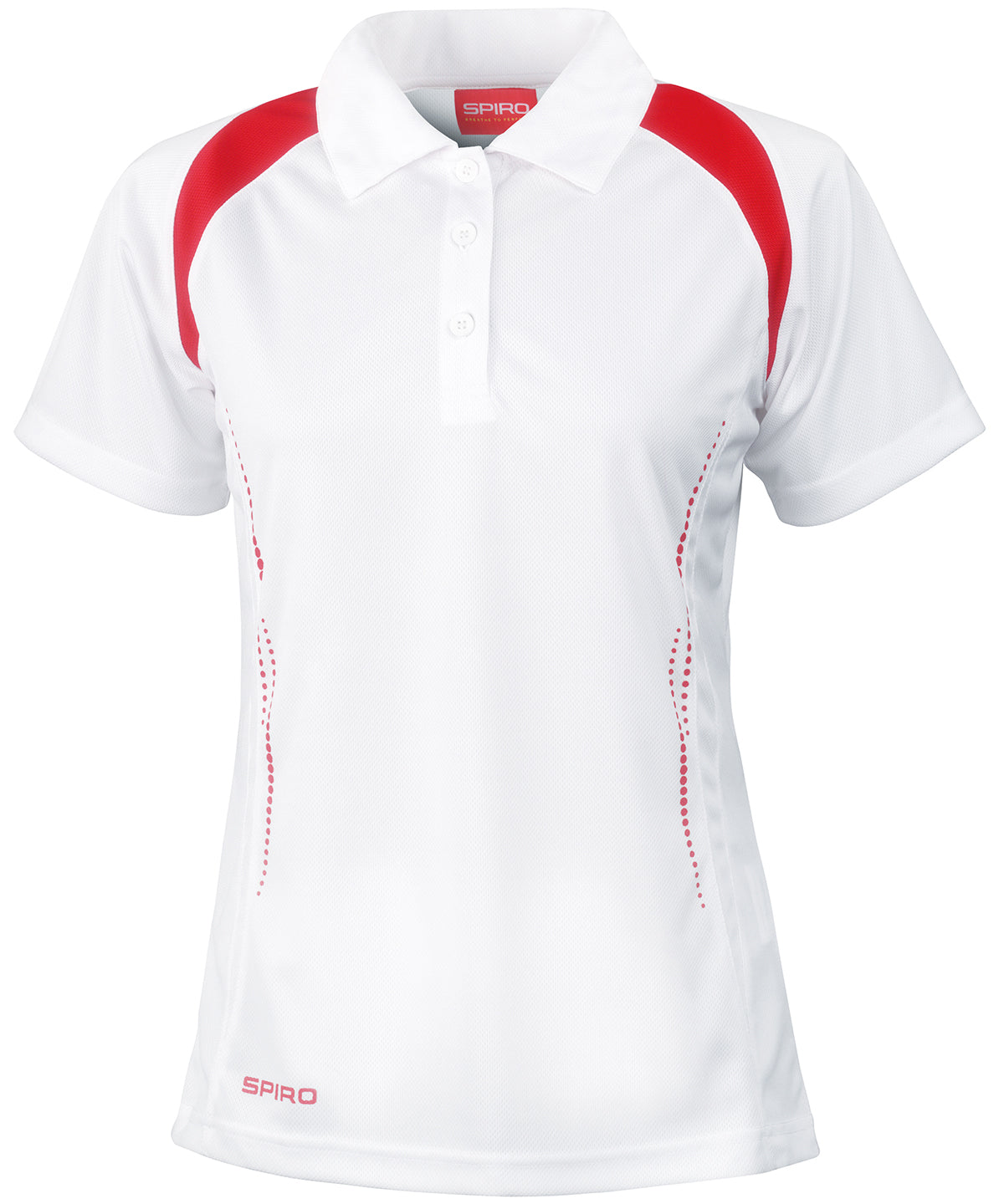 Spiro S177F Women's Spiro team spirit polo in White/Red