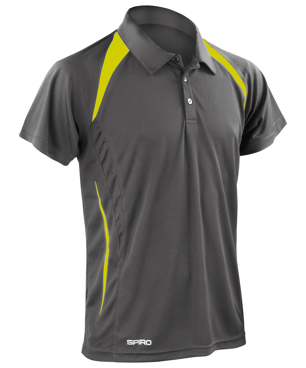Spiro S177M Spiro team spirit polo in Grey/Lime