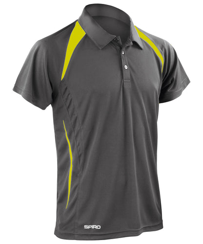 Spiro S177M Spiro team spirit polo in Grey/Lime