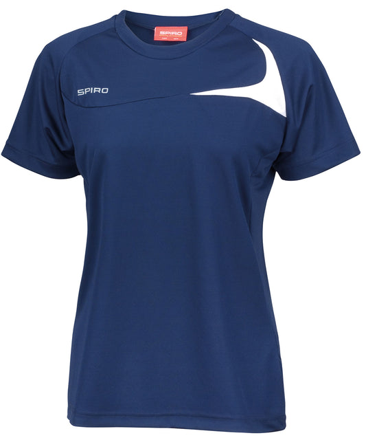 Spiro S182F Women's Spiro dash training shirt in Navy/White