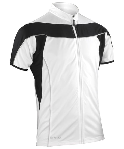 Spiro S188M Spiro bikewear full-zip top in White/Black