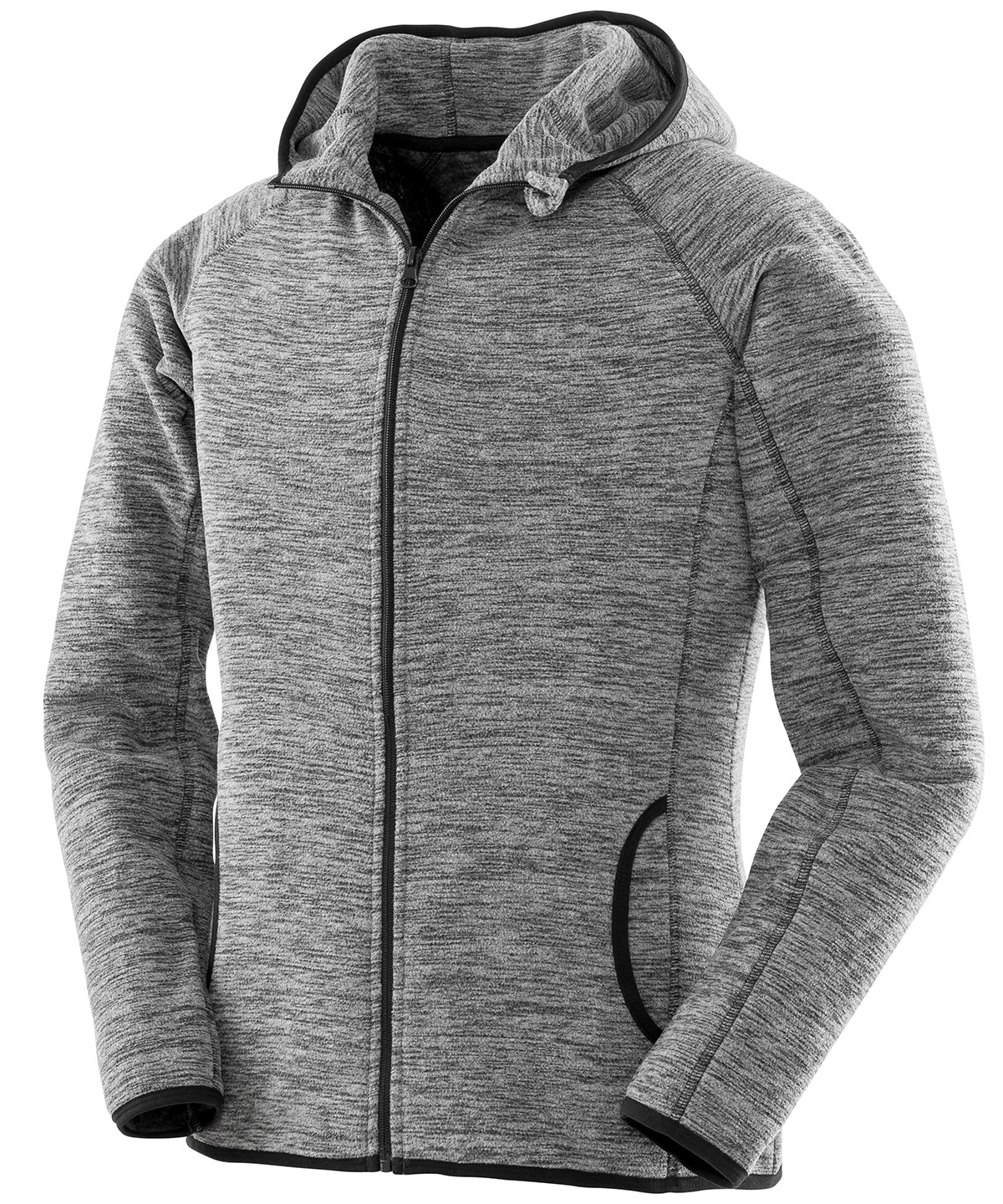 Spiro S245F Women's microfleece hoodi in Grey/Black