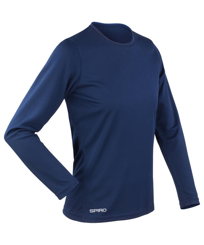 Spiro S254F Women's Spiro quick-dry long sleeve t-shirt in Navy
