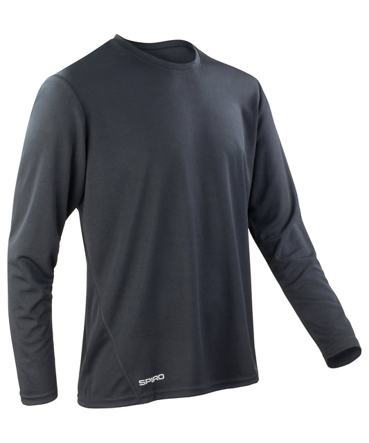 Spiro S254M Spiro quick-dry long sleeve t-shirt in Black