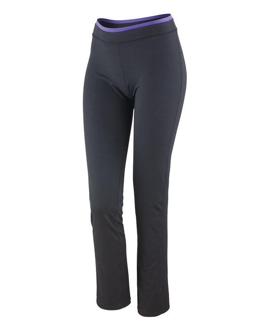 Spiro S275F Women's fitness trousers in Black/Lavender