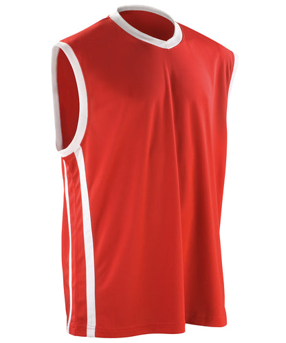 Spiro S278M Basketball quick-dry top in Red/White