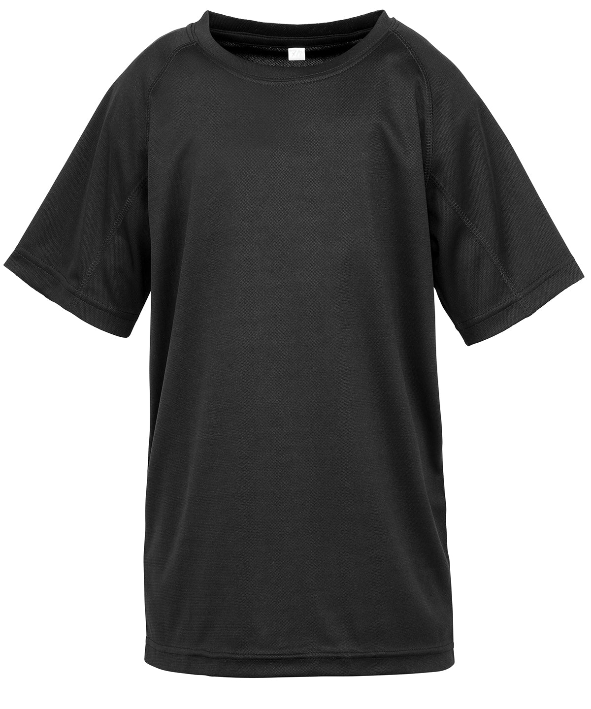 Spiro S287J Junior performance aircool tee in Black