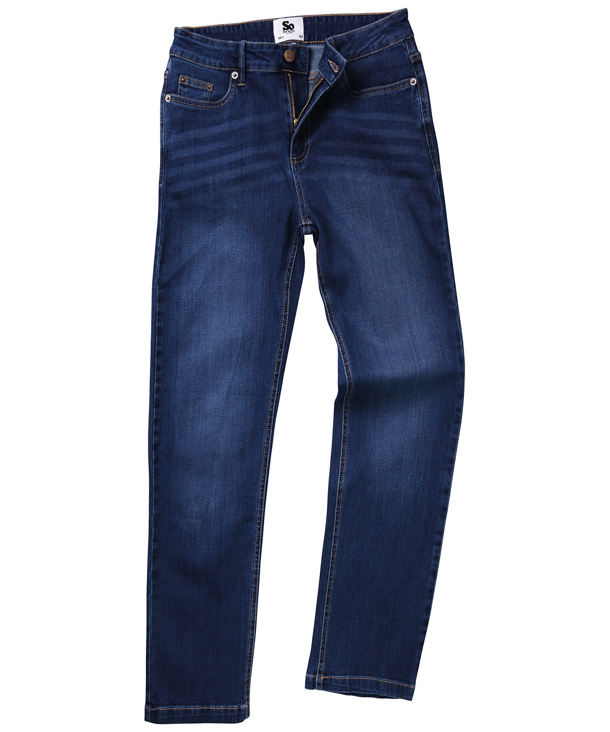 AWDis So Denim SD011 Women's Katy straight jeans in Dark Blue Wash