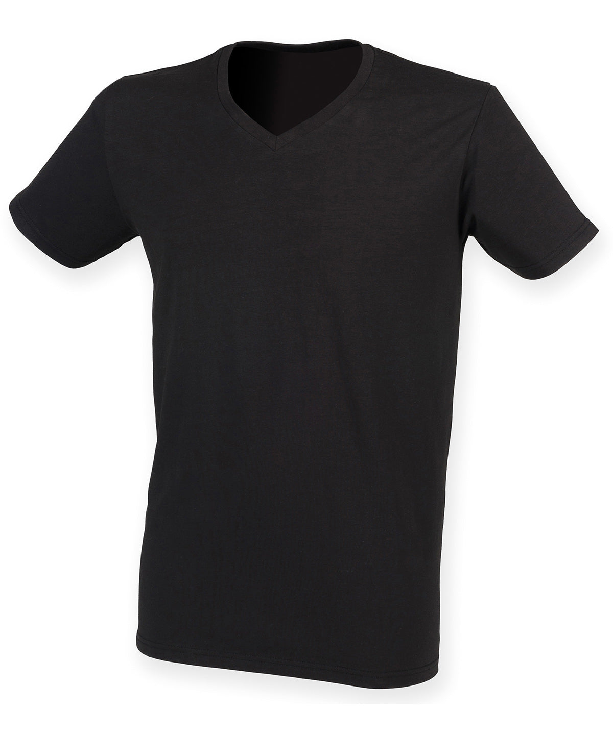 SF SF122 Men's feel good stretch v-neck t-shirt in Black