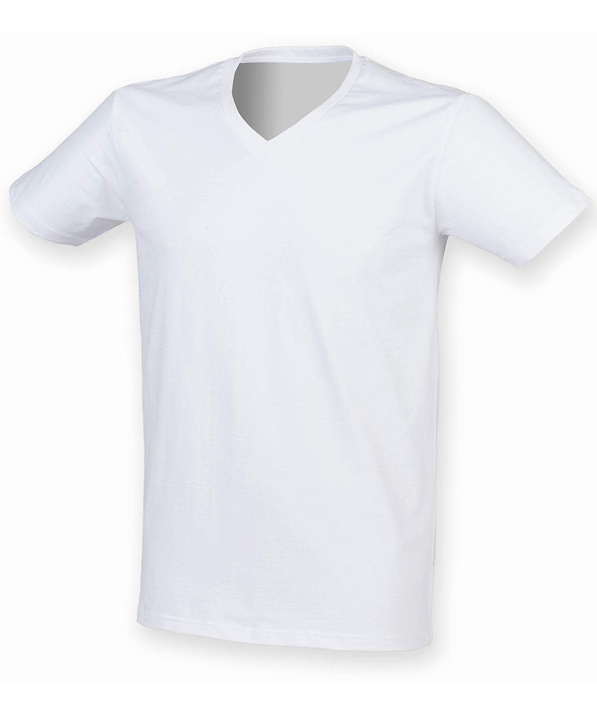 SF SF122 Men's feel good stretch v-neck t-shirt in White