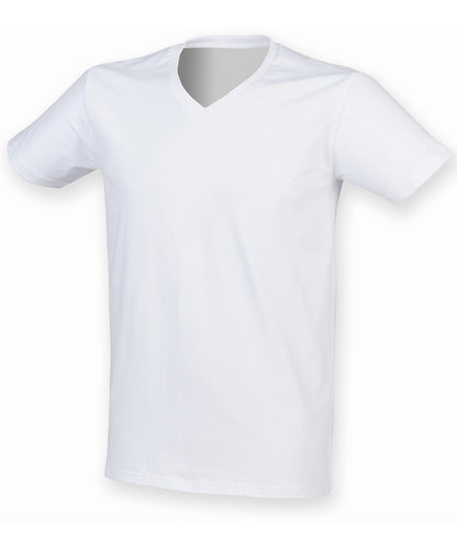 SF SF122 Men's feel good stretch v-neck t-shirt in White