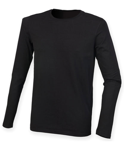 SF SF124 Feel good long sleeved stretch t-shirt in Black
