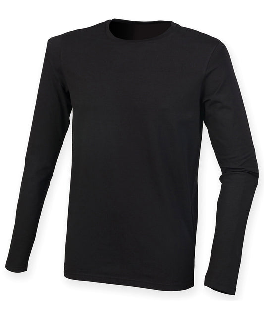 SF SF124 Feel good long sleeved stretch t-shirt in Black
