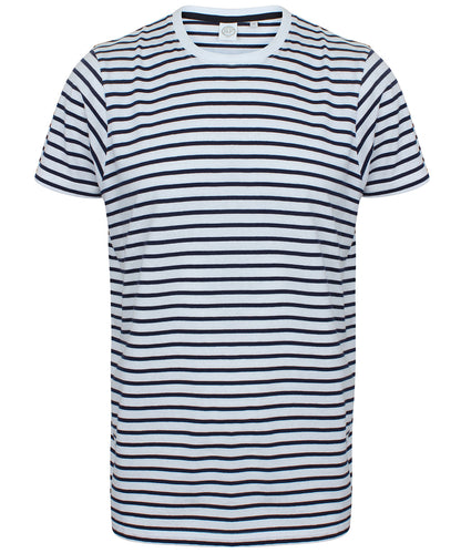 SF SF202 Unisex striped T in White/Oxford Navy