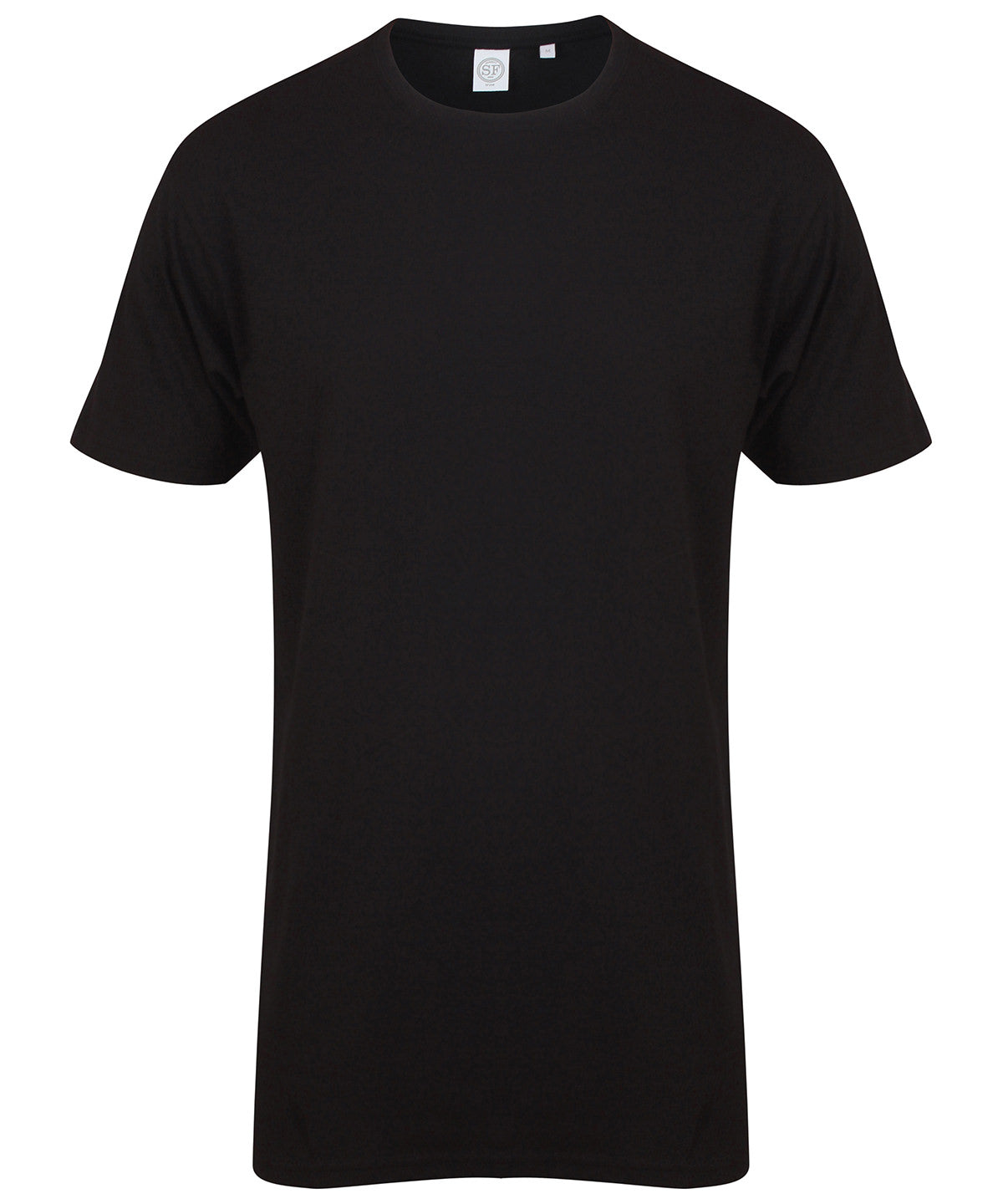 SF SF258 Longline t-shirt with dipped hem in Black
