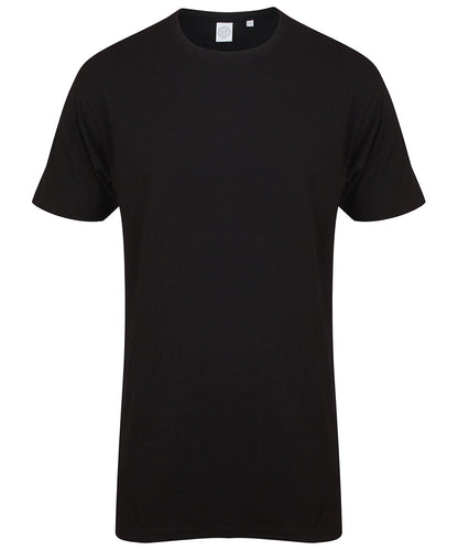 SF SF258 Longline t-shirt with dipped hem in Black