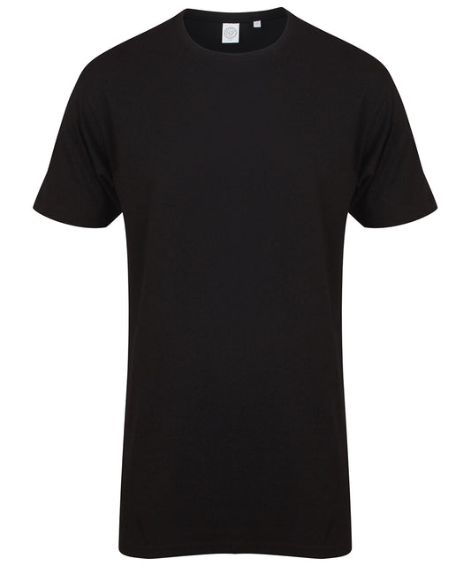 SF SF258 Longline t-shirt with dipped hem in Black