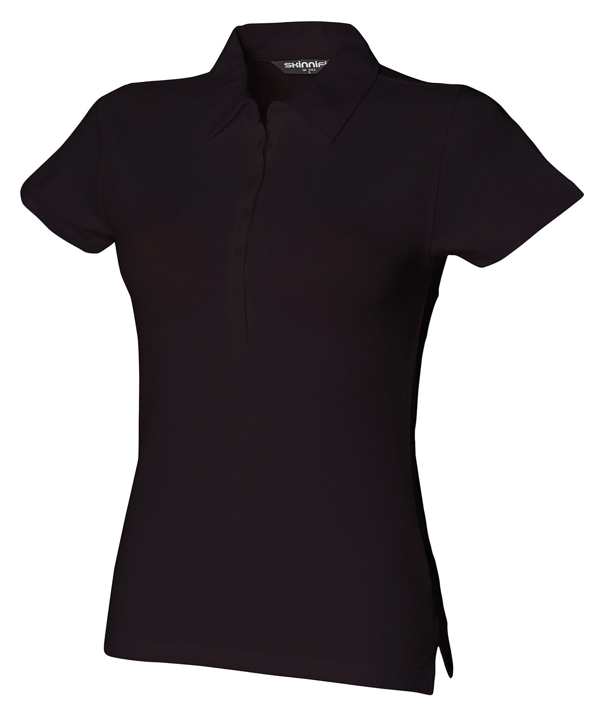 SF SK042 Women's short sleeve stretch polo in Black