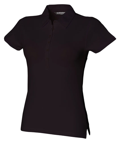 SF SK042 Women's short sleeve stretch polo in Black