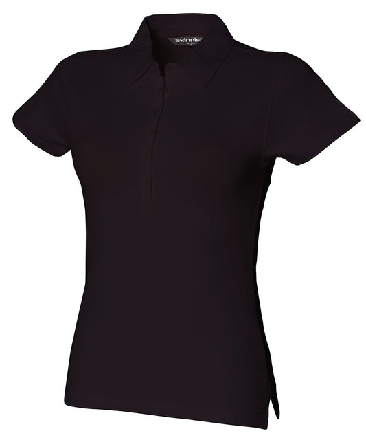 SF SK042 Women's short sleeve stretch polo in Black