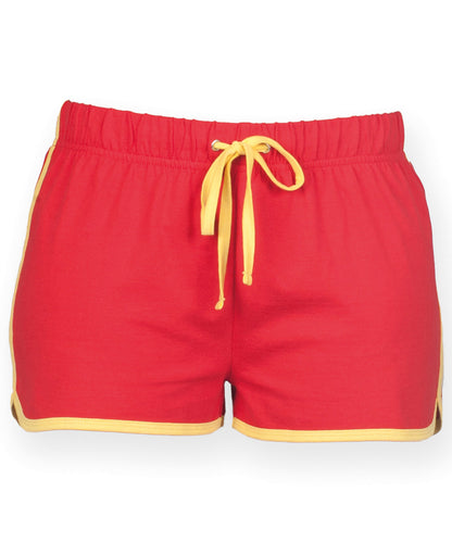 SF SK069 Women's retro shorts in Red/Yellow