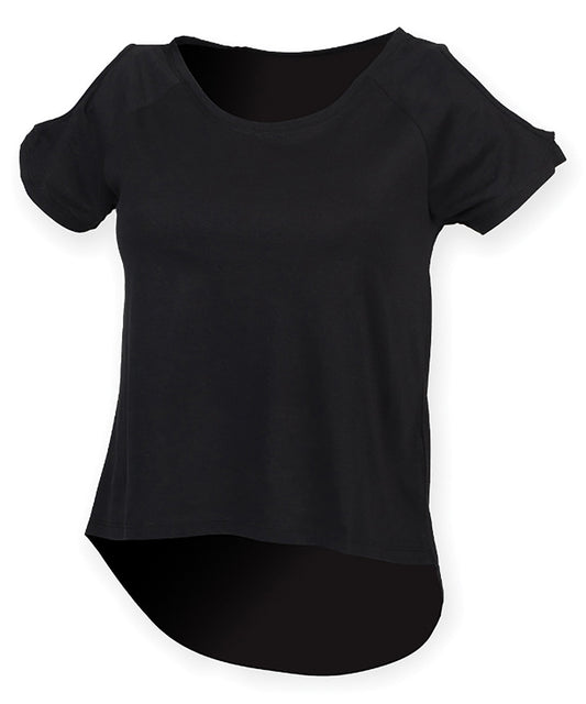 SF SK233 T-shirt with drop detail in Black