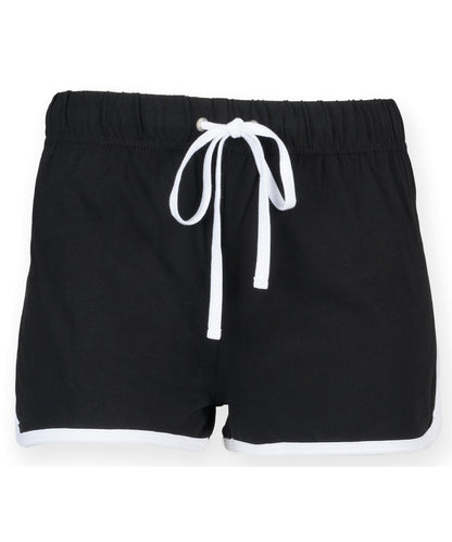 SF SM069 Kids retro shorts in Black/White