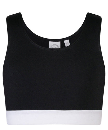 SF SM236 Kids fashion crop top in Black/White