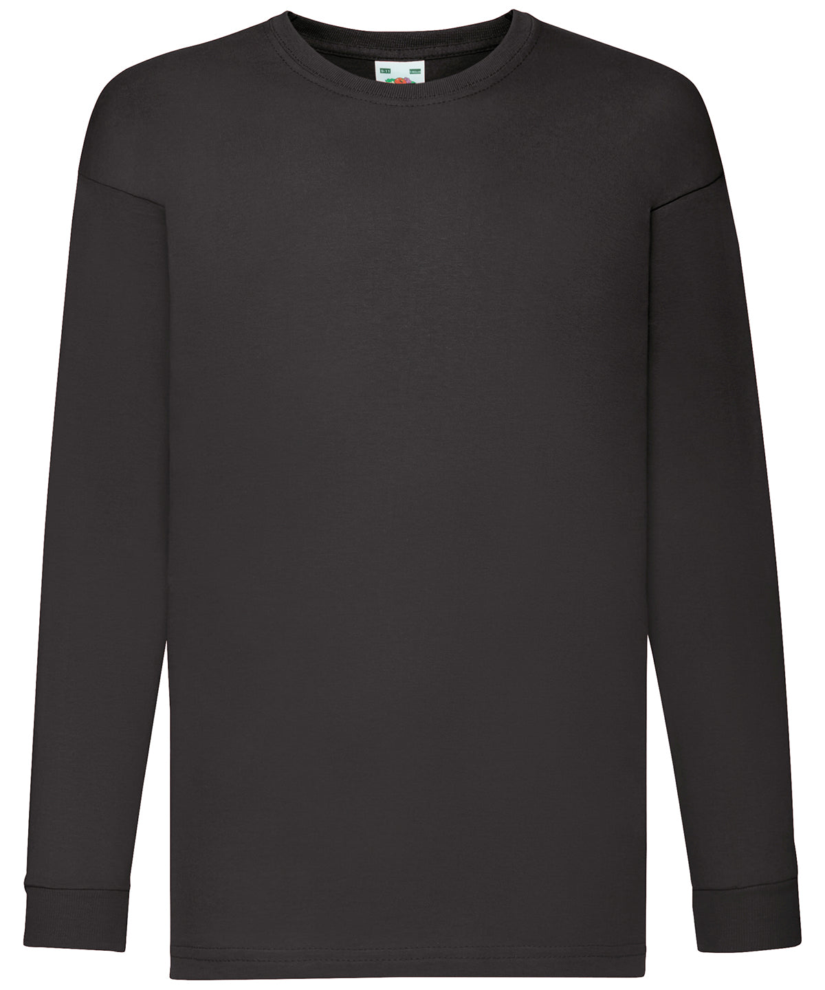 Fruit of the Loom SS007 Kids long sleeve valueweight T in Black
