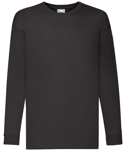 Fruit of the Loom SS007 Kids long sleeve valueweight T in Black